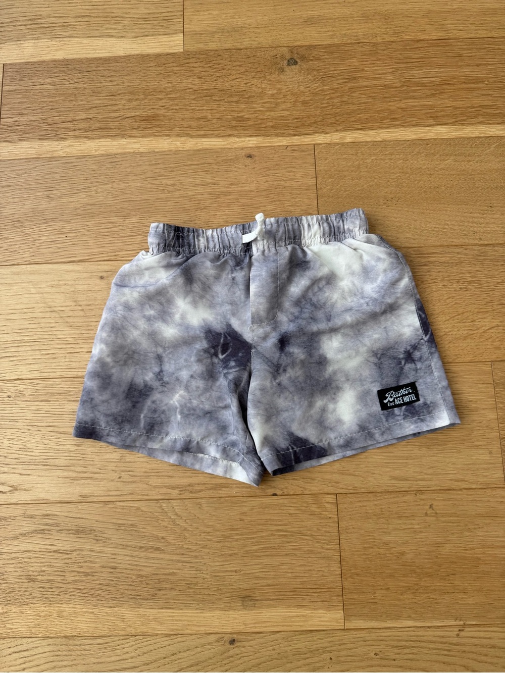 Bather for The Ace Hotel Kids Tie-Dye Gray Swim Shorts - Lined
